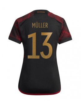 Billige Tyskland Thomas Muller #13 Bortedrakt Dame VM 2022 Kortermet